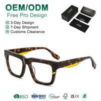 Lunettes de vue carrées en acétate polies à la main de qualité supérieure, monture classique audacieuse à dessus plat, lunettes optiques de luxe rétro