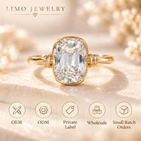 Bague de fiançailles en diamant de laboratoire 3 carats taille Old Mine, or jaune 14K, style vintage Old Mine, sertie clos, IGI, personnalisable OEM ODM