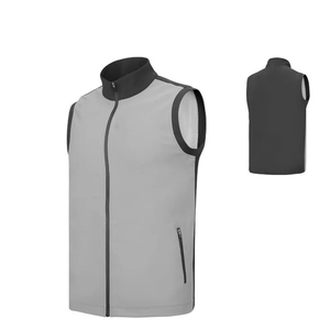 Men's High Quality Windproof Lightweight Ice Silk Seamless <b>Vest</b> Custom Outerwear with Pockets for Winter Season - Product Image 4