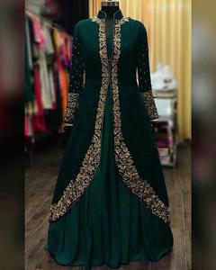 ÚLTIMA CHAQUETA PESADA CON VESTIDO LEHENGA EMBELLEZCA BORDADO CON CUENTAS DE CRISTAL, DABKA, TRABAJO para FIESTA-WEAR/BODA @ 2022 - Product Image 1