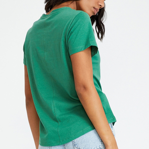 Camiseta con estampado de letras para mujer, venta al por mayor o personalizada, ropa de cáñamo OEM/ODM - Product Image 2