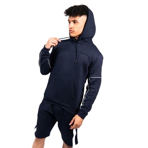 Mens Hooded <b>Top</b> and Shorts Set Premium Cotton Polyester Summer Gym Training Streetwear Tracksuit Custom OEM Private Label - Product Image 2