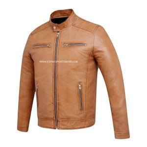 High Street 100% แจ็คเก็ตหนังแท้แบบสลิมฟิตระบายอากาศได้ดีบุซาตินมีซิปคอตั้งตั้งตั้ง - Product Image 4