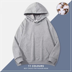 Customized Embroidery Logo Hooded Sweater Men's Loose Size Autumn Cotton Sweatshirt High Quality <b>Tops</b> Male Hip Hop Pullover - Product Image 5