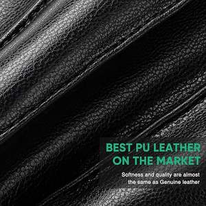 Gants d'hiver en cuir pour hommes, chauds, thermiques, compatibles écran tactile, pour écrire, conduire, motocyclisme, avec doublure en laine - Product Image 5