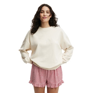 Moda personalizada Lisa Venta caliente de algodón polar Material cálido tamaño regular Streetwear venta al por mayor sudaderas de mujer lisas - Product Image 2