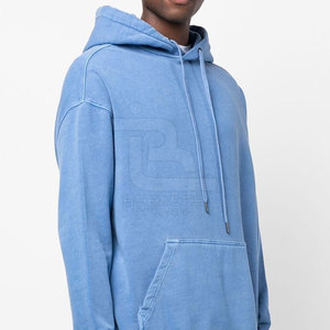 OEM logotipo personalizado con capucha diseño de lavado ácido para los hombres patrón sólido sudaderas con capucha de invierno al por mayor - Product Image 5