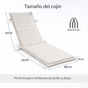 Manemi Outdoor <b>Chair</b> Cushion 164x50x4cm Foam <b>Padded</b> Water Resistant Removable Cover Camping Use - Product Image 3