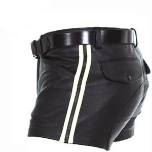 New Solid Color PU <b>Leather</b> Pants Casual <b>Men's</b> <b>Short</b> <b>Leather</b> Pants Summer Fashion Trend Club Punk Style <b>Shorts</b> for <b>Men</b> - Product Image 5