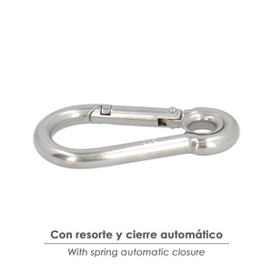 Moschettone da Pompiere in Acciaio Inossidabile con Occhiello 100 mm. Per uso domestico. - Product Image 4