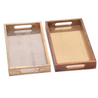 Ensemble de plateaux de service de cuisine en bois portables, écologiques et modernes, avec un design multifonctionnel pour la vaisselle