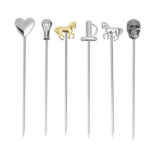 Metal <b>Cocktail</b> Picks Reusable Stainless Steel Fruit Stick Skewers for Party and Bar Supplies - Product Image 3