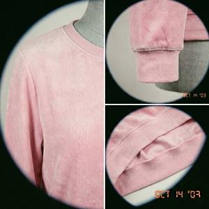 Sweat-shirt à col rond en velours doux de haute qualité, manches longues, hiver, 100% coton, rose, pull-over, service OEM - Product Image 6