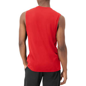 Camiseta sin mangas deportiva de poliéster 100% para hombre, Camiseta deportiva informal transpirable de secado rápido con logotipo personalizado y tejido de punto frontal - Product Image 2