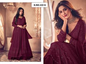 FULPARI exclusif traditionnel dames fantaisie indien pakistanais Salwar costume Anarkali Style robe pour les femmes indiennes prix - Product Image 2