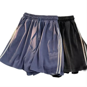 Chándal personalizado para hombre, 2 piezas, camiseta, conjunto corto, chándal de lavado ácido, ropa de calle, conjunto de pantalones cortos de lavado ácido de algodón 100% para hombre - Product Image 5