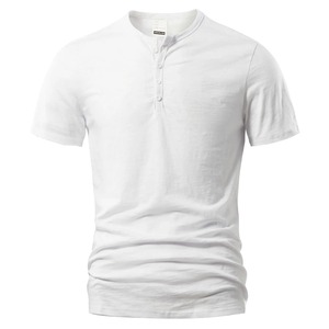 Camiseta de algodón 100% de alta calidad para hombre, venta al por mayor, tela de punto transpirable de manga corta clásica recortada de talla grande - Product Image 4