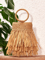 Sac seau en raphia de différentes couleurs avec pompons, vente en gros, nouveauté 2024, tendance