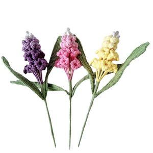 Ramo de Flores de Jacinto de Uva Tejido a Mano con Ganchillo para Decoración del Hogar, Bodas, Exteriores y Accesorios de Fotografía, Producto Terminado - Product Image 5