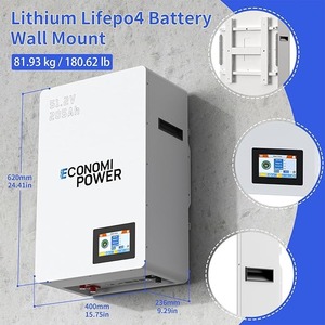 Batterie Life-po4 48V 200ah murale, stockage solaire 10.24KWh, plus de 8000 cycles, batterie lithium rechargeable 48V avec BMS 200A - Product Image 1