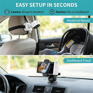 Anicebb ABM950S Moniteur de voiture 5 pouces IPS pour bébé, caméra sans fil HD 1080P avec vision nocturne, pour siège arrière, fixation sur appuie-tête ou tableau de bord - Product Image 5