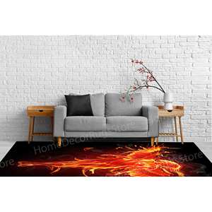 Fire Elemental Girl <b>Rug</b>, Modern <b>Rug</b>, Thick <b>Rug</b>, Bath <b>Rug</b>,Luxury Velvet <b>Rug</b> - Product Image 2
