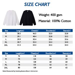 Camiseta de <span class=keywords><strong>Manga</strong></span> <span class=keywords><strong>Larga</strong></span> de Algodón Grueso de 400 g/m², <span class=keywords><strong>Cuello</strong></span> Redondo, <span class=keywords><strong>Cuello</strong></span> Acanalado, Estilo Urbano, Informal, <span class=keywords><strong>para</strong></span> <span class=keywords><strong>Hombre</strong></span>, OEM - Product Image 4