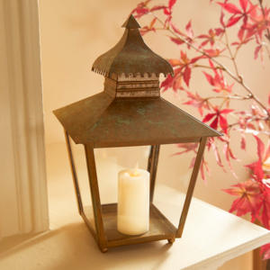 Modern Home Garden Decorative Mini <b>Candle</b> Holders Unique Patina Finish Metal Glass Stand Pillar <b>Lanterns</b> & <b>Candle</b> Jars - Product Image 2