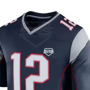 Nouvelle arrivée de vêtements de sport nom personnalisé imprimé 100% polyester tissu meilleur prix maillot de football américain - Product Image 4