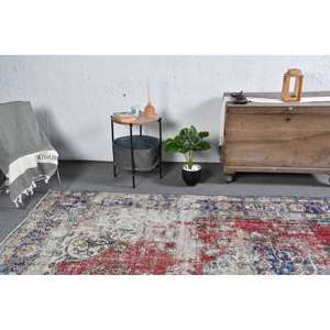 Alfombra de algas marinas de lana Azul Rojo Vintage 7,5x11 pies área grande patrón de pasillo rectangular turco abstracto para habitación de adolescentes alfombra de látex - Product Image 3