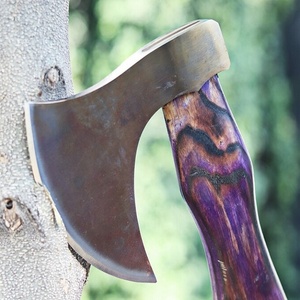 Wholesale Customized OEM ODM Industrial Grade Damascus Steel Tomahawk <b>Axe</b> Hatchet Handmade Wooden Handle Fine Leather Sheath - Product Image 1