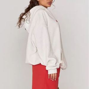 OEM ODM Sweats à capuche surdimensionnés vierges écologiques 360 g/m² en polaire Impression bouffante personnalisée du logo avant Pull unisexe grande taille pour femmes - Product Image 3