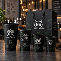 Gobelets à café en papier personnalisés AT PACK avec logo et sacs en papier assortis pour les cafés, les restaurants, les emballages à emporter