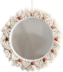 Dernière collection de miroirs artisanaux en bambou et osier Miroir mural antique du Vietnam Miroir mural en rotin naturel Tenture murale Décoration - Product Image 4