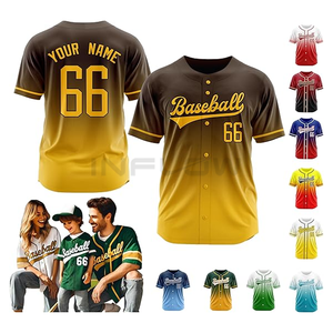 Venta caliente personalizada en blanco 100% poliéster raglán camisa de béisbol/botón abajo personalizado béisbol Jersey fabricante de entrada deportes - Product Image 1