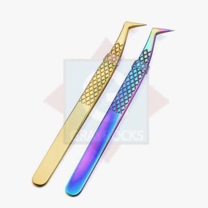 Pince à cils en acier inoxydable de marque privée avec logo personnalisé - Product Image 1