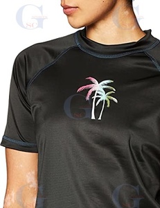 Short Sleeved Sports T Shirts for Women High Quality Custom Made Rash Guards with Sublimation Printing of Private Brand Logos - Product Image 2