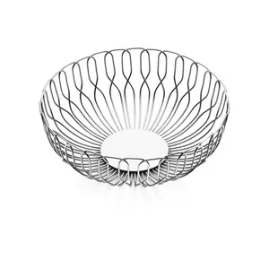 Nordic Style Silver Metallic Wire Fruit Serving Bowl, Bulk Decorative Centerpiece Bowls for Hotels, Restaurants & Table Decor - Product Image 1