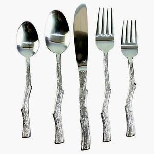 Nuevo diseño plateado Estilo nórdico venta al por mayor cubiertos de acero inoxidable tenedores plateados cuchillos cuchara juego de cubiertos para boda - Product Image 2