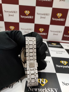 Luxury Stainless Steel Rappers <b>Wrist</b> <b>Watch</b> Round Shape with High Quality Dial Passes Diamond Tester Iced VVS Moissanite Diamond - Product Image 5