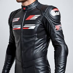 Traje de cuero de motocicleta de dos piezas de alta calidad para hombres | Equipo de equitación de calle aprobado por la CE | Flexible | Suministro directo de fábrica - Product Image 4