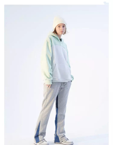 High Quality Street Wear Flared <b>Jogger</b> Track Pants Patchwork Elastic Waistband Mens <b>Stacked</b> Flare Sweatpants for men's pants - Product Image 4