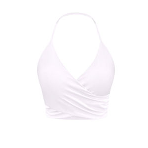 Sujetador deportivo de secado rápido antibacteriano de alta calidad para mujer Spandex de nailon transpirable con logotipo de impresión de transferencia de calor en la parte delantera - Product Image 2