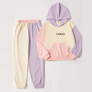 Chándal personalizado con paneles transpirables de algodón 100% para niños, conjunto de Jogger de Jersey de invierno 2025 con traje a juego - Product Image 5