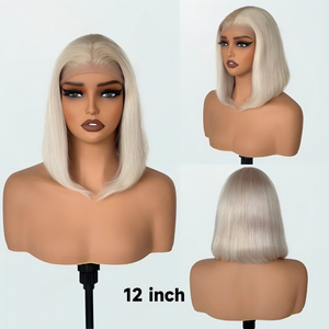 Parrucche Lace Front in Capelli Brasiliani Biondi Decolorati 613, Vergini, Densità 180%, Senza Colla, <span class=keywords><strong>Bob</strong></span> <span class=keywords><strong>Corto</strong></span> 12 Pollici, Grado 10A per Donne - Product Image 4