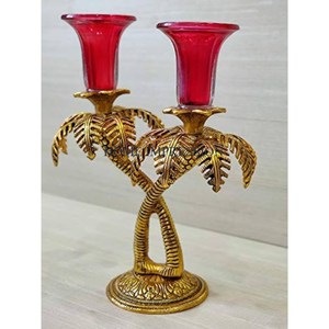 Bougeoirs de Noël en aluminium plaqué or, qualité supérieure, faits à la main, écologiques, durables, décoration de table moderne, utilisation en intérieur - Product Image 5