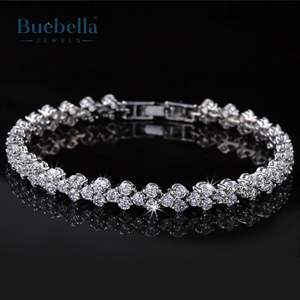 14K White Gold 925 Sterling Silver VVS Moissanite Diamond Round Cut Heart Bracelet for <b>Men</b> 7mm Stylish <b>Men's</b> Bracelet - Product Image 1