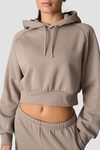 Sweat à capuche femme Stonewashed Technique Anti-rides respirant Logo personnalisé broderie gros pull court pour l'entraînement de gymnastique - Product Image 4