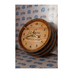 Reloj de pared de barril de madera hecho a mano, diseño rústico de 3 anillos, caja de batería incorporada, perfecto para decoración de sala de estar y oficina - Product Image 1