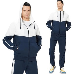Men's Winter Heavyweight Hooded Athletic Tracksuit Set Casual Color Block Hoodie Sweatpants 2-Piece Quick Dry <b>Jogging</b> <b>Suit</b> for - Product Image 4